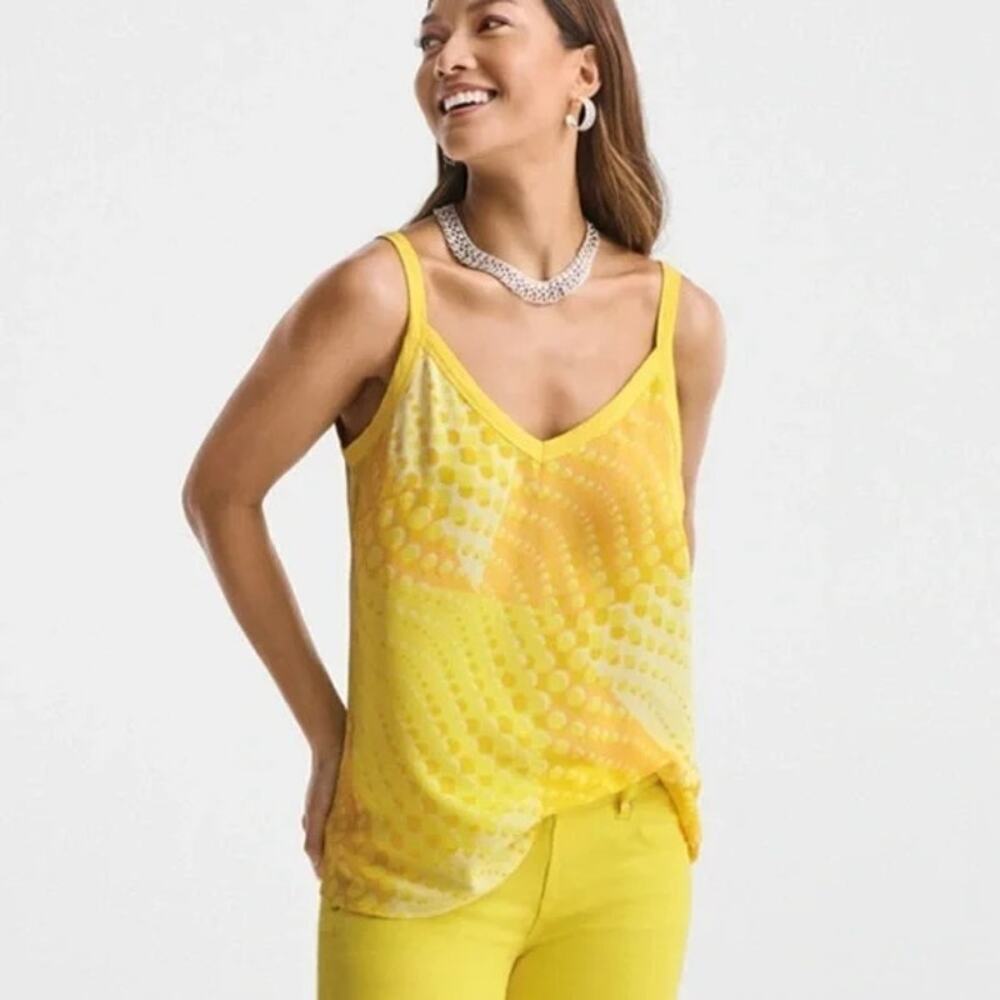 NWT CAbi #6312 Women's Yellow V-Neckline Sunbeam Cami Tank Top Size Medium